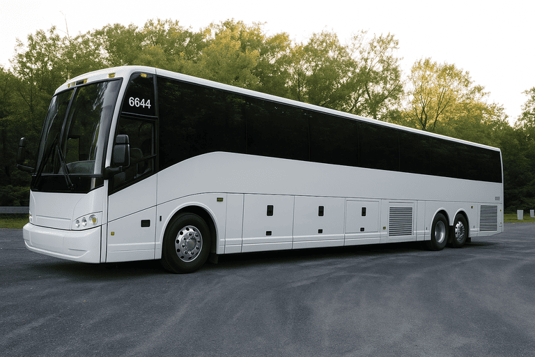 exterior of Charter Bus Rental Cheyenne coach bus